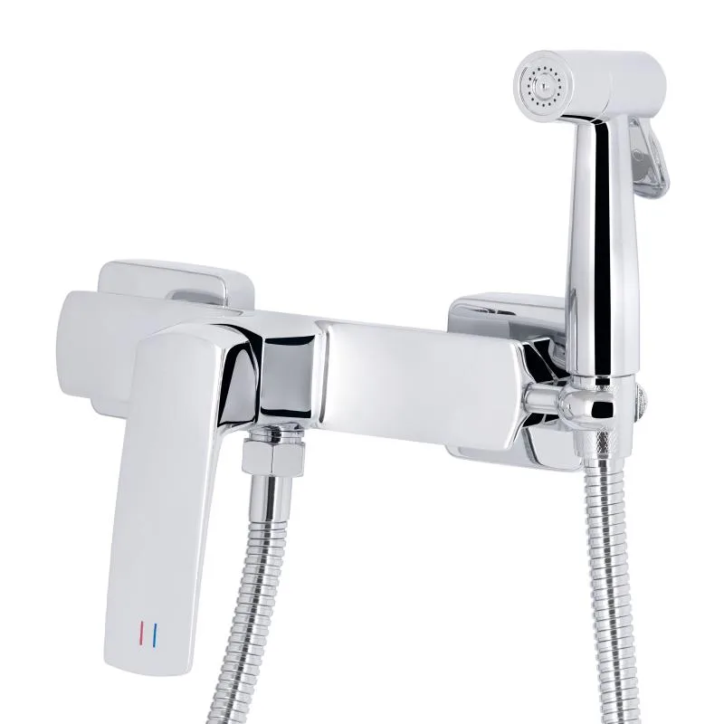 Смеситель для гигиенического душа Qtap Tern 1600 мм Латунь Хром