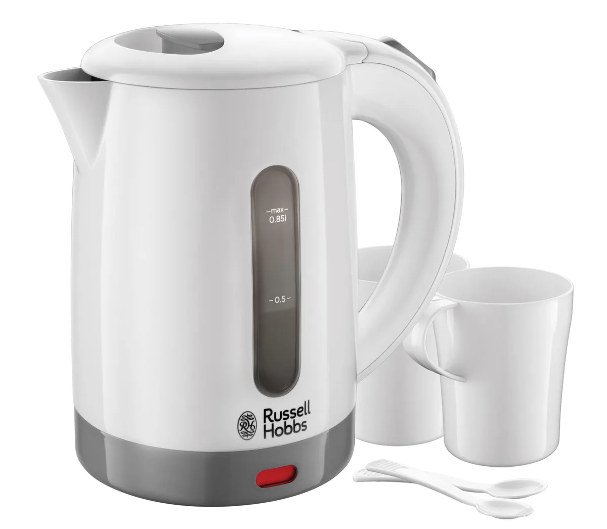 Электрический чайник Russell Hobbs Travel 085л, пластиковый, белый
