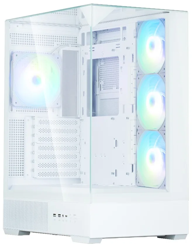 Корпус Zalman P40 Prism Plus без БЖ, 2xUSB3.0, 1x Type C, 3x120мм ARGB Reverse,  1x120мм ARGB, VGA 420мм, LCS ready, TG TG Side/Front/Top Panel, ATX, білий