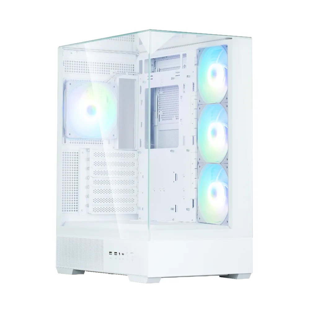 Корпус Zalman P40 Prism Plus без БЖ, 2xUSB3.0, 1x Type C, 3x120мм ARGB Reverse,  1x120мм ARGB, VGA 420мм, LCS ready, TG TG Side/Front/Top Panel, ATX, білий