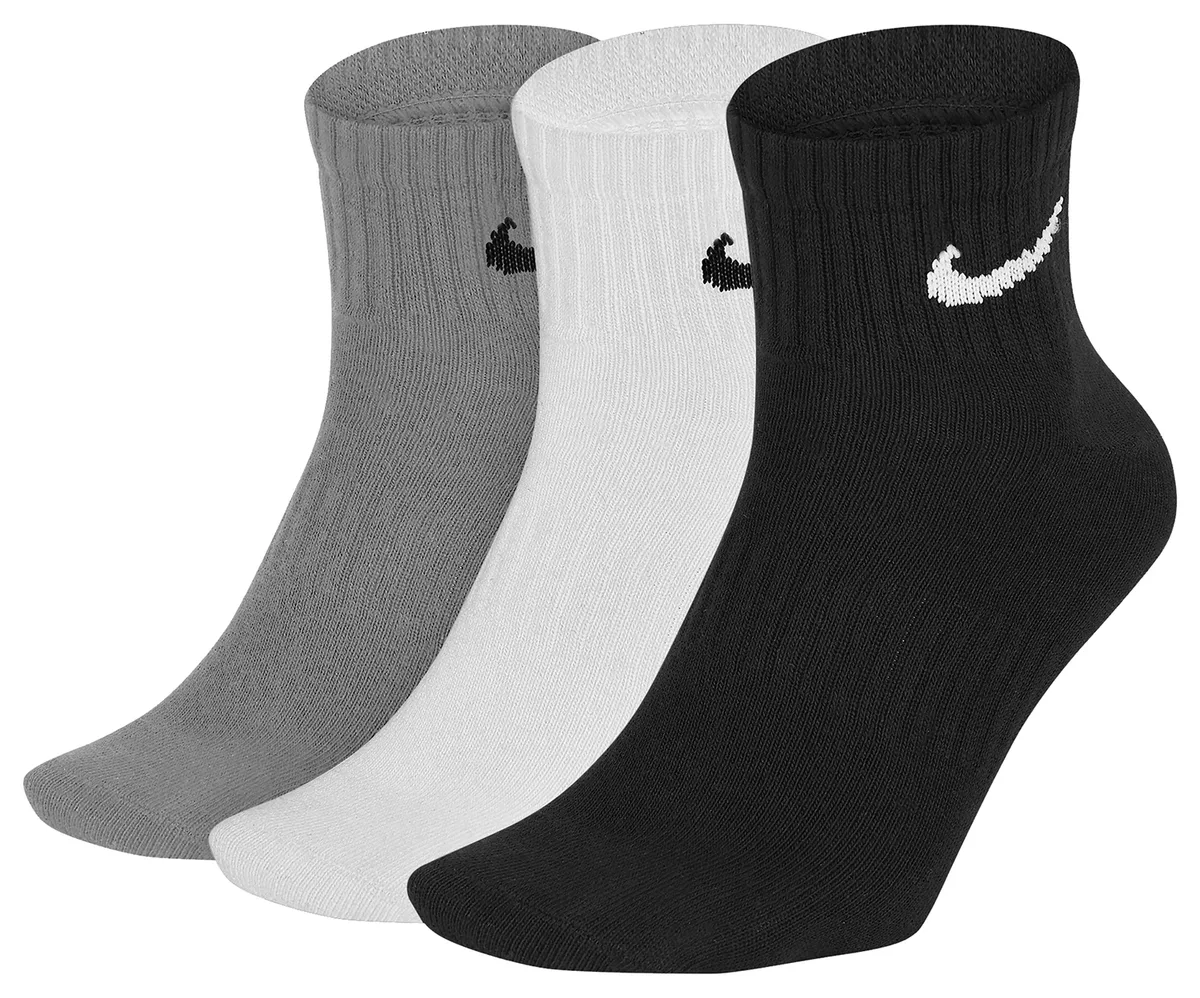 Шкарпетки Nike бавовна 46-50 чорний білий сірий 3 пари
