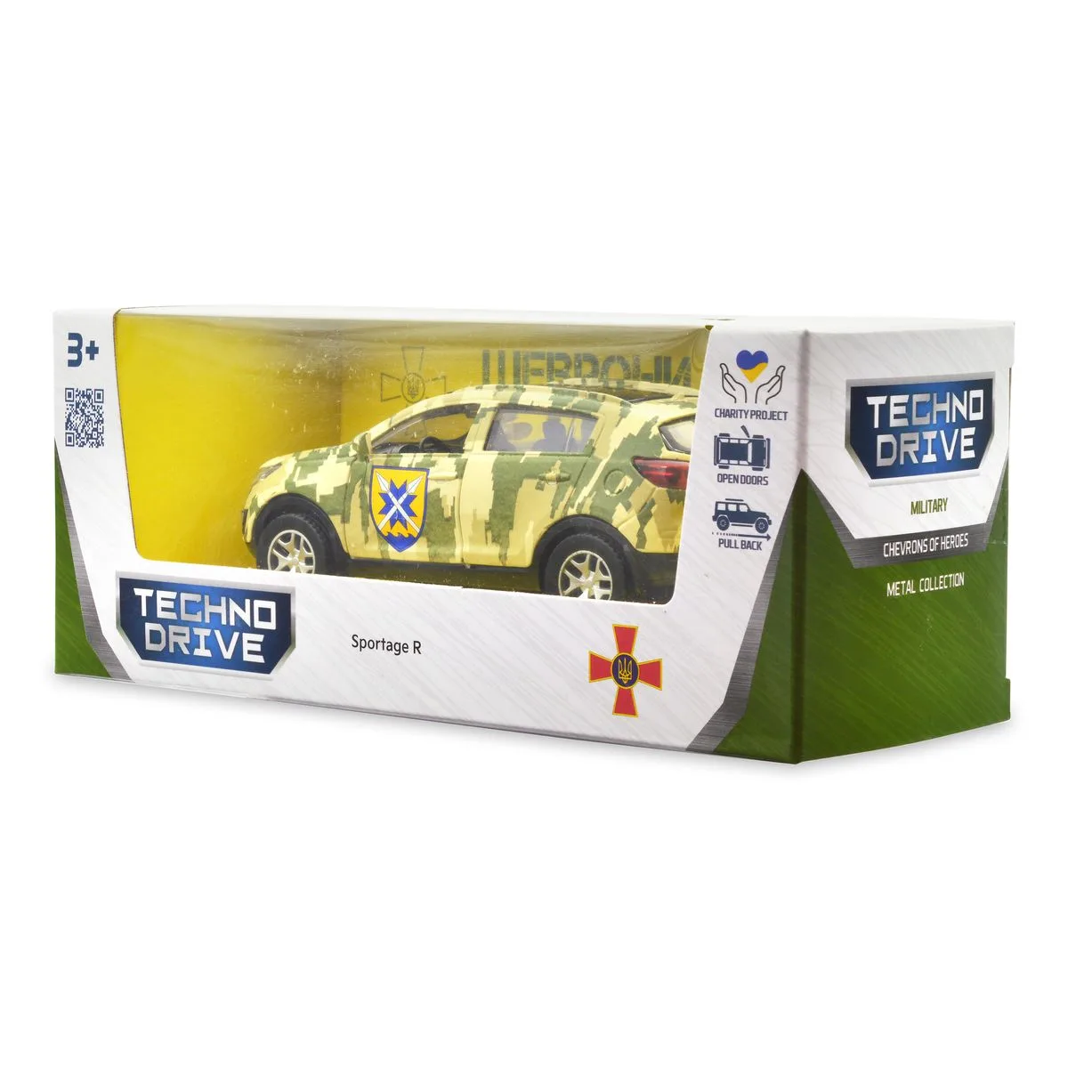 Автомодель TechnoDrive метал 11,5х5х4,4 см Шеврони Героїв