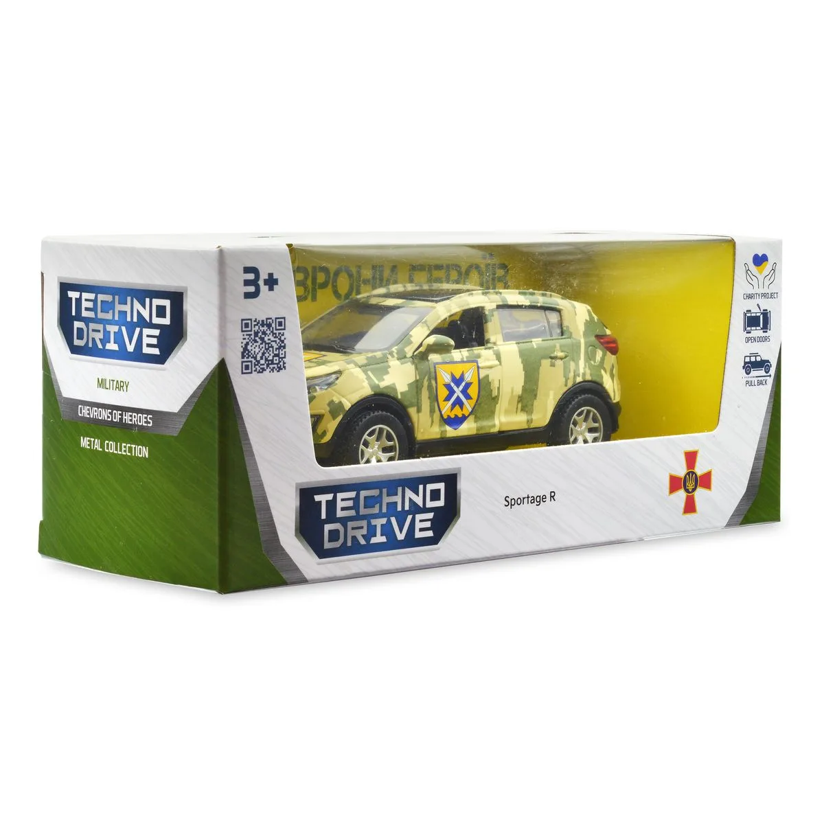 Автомодель TechnoDrive метал 11,5х5х4,4 см Шеврони Героїв