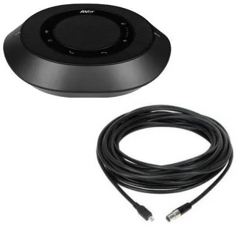 Cпікерфон додатковий AVer FONE540 з 10 м кабелем для систем FONE540/ VC520 Pro 2/ VC550/ VC520 Pro 3, 2 х Omni-mic, радіус дії 3 м, RJ45, чорний