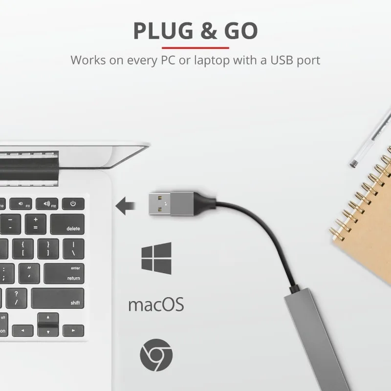 Хаб Trust Halyx USB-A > 4xUSB-А, Алюміній, 0.1м, Сірий