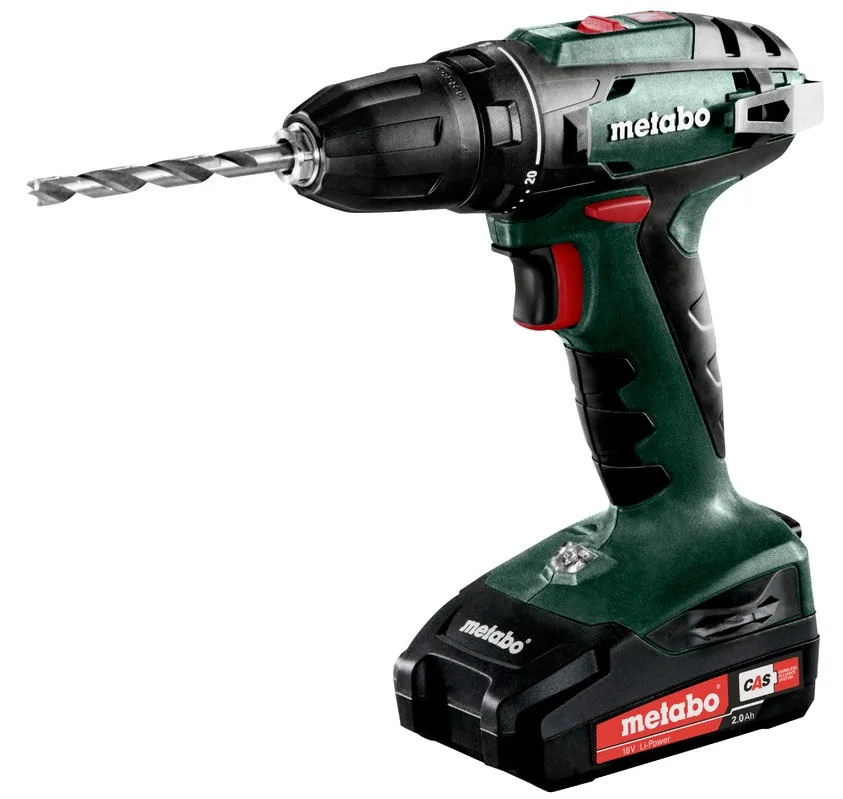 Акумуляторний дриль-шуруповерт Metabo Li-Ion 18 В 2 А·год 1,3 кг Швидкозажимний реверс
