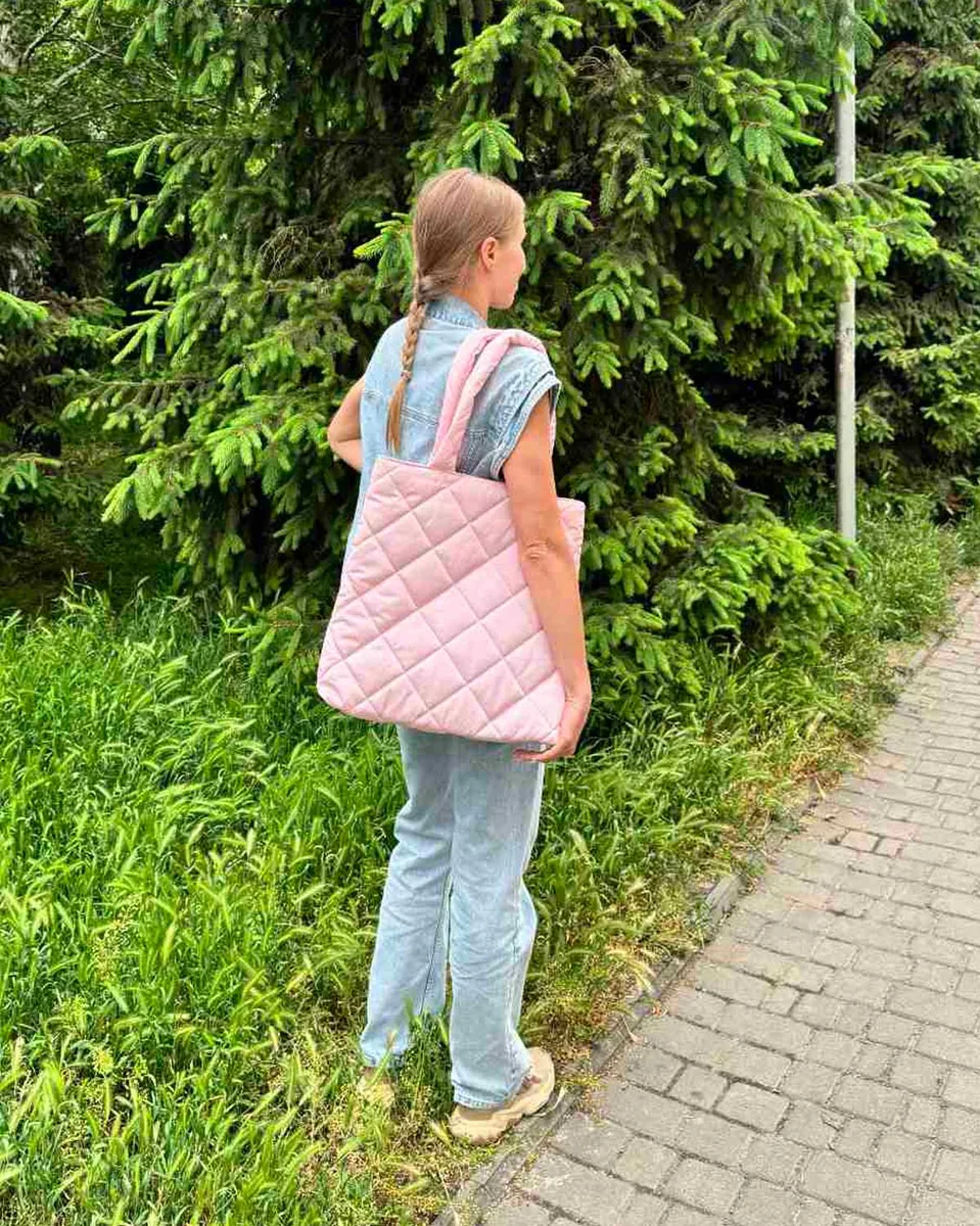 Жіноча сумка нейлон 38х12х38 см рожева