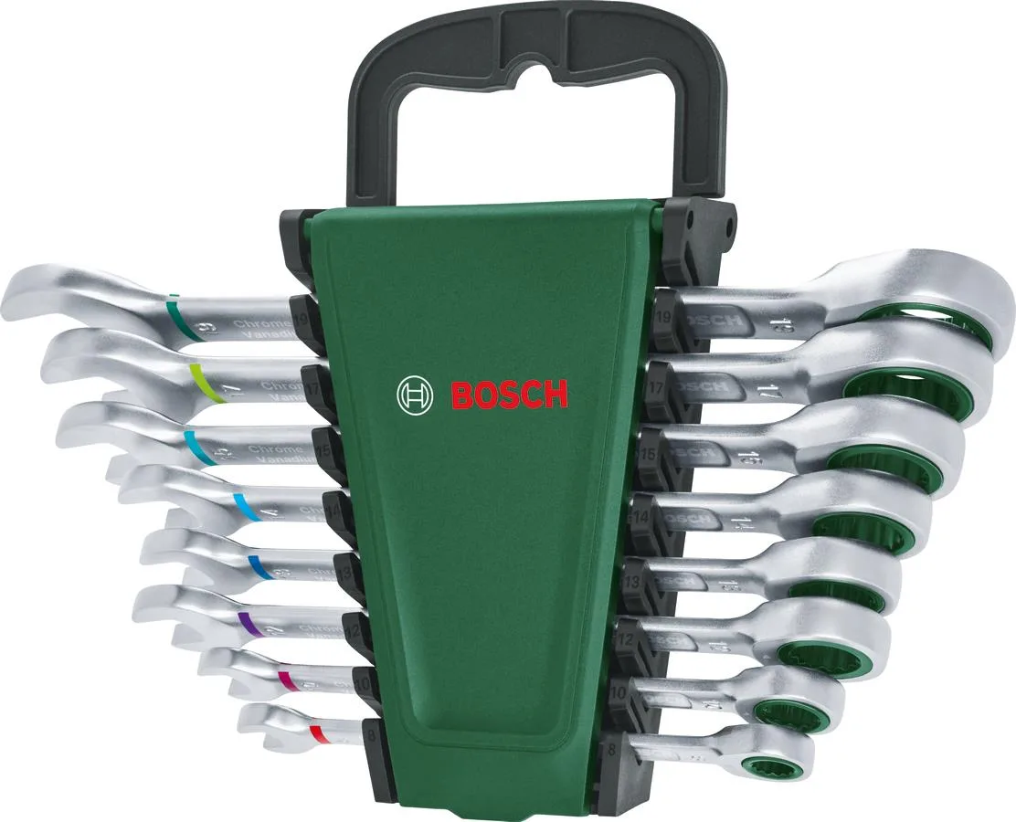 Комбіновані ключі Bosch хром-ванадієва сталь 6-19 мм набір 8 шт