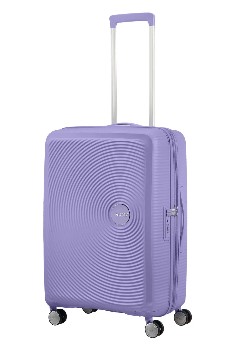 Чемодан American Tourister, Soundbox, полипропилен, средний, 67см, 71.5/81л, TSA, 4 колеса, EXP, лавандовый