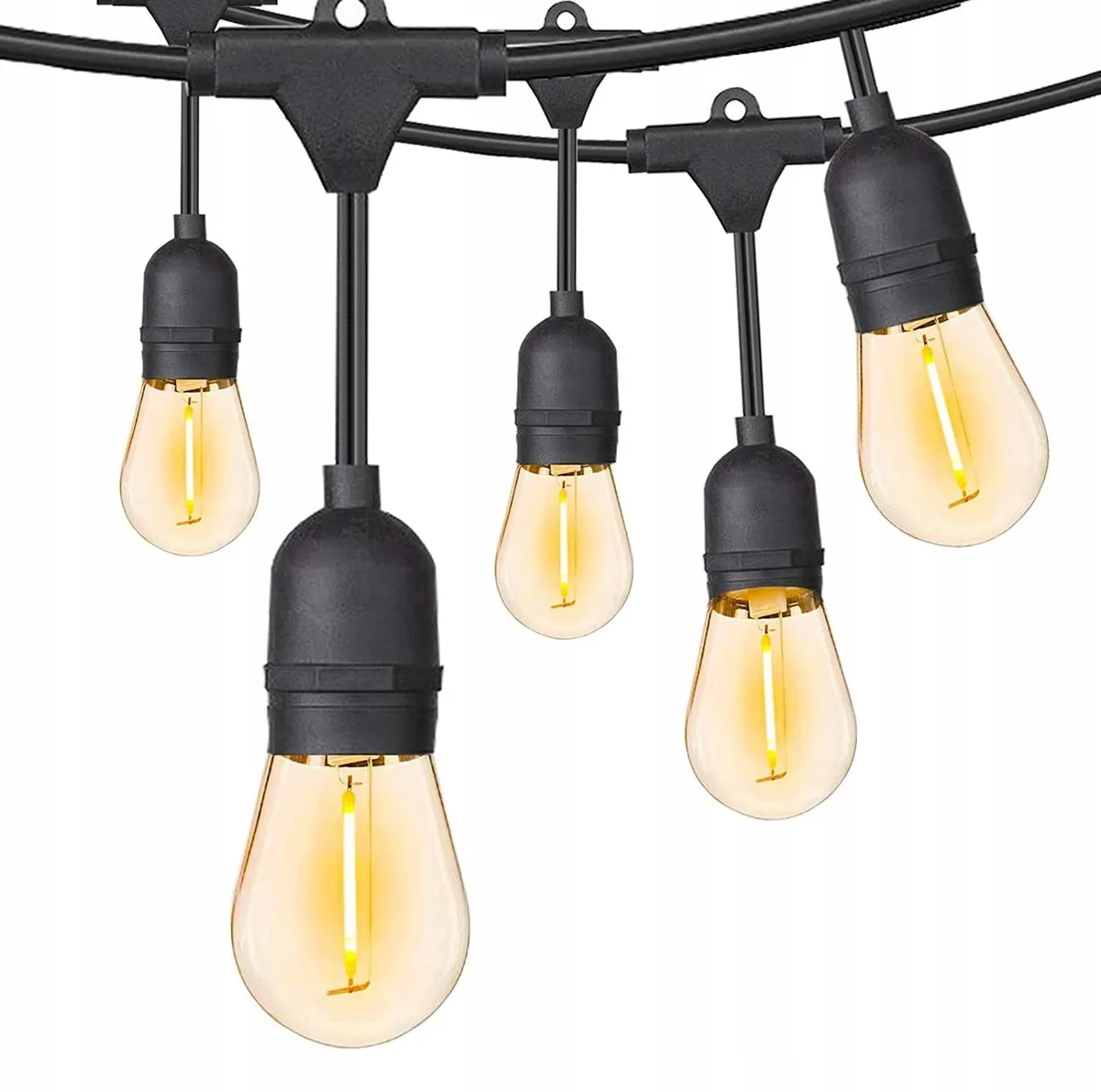 Садова гірлянда SuperLED чорна 5м з 5 LED-лампами E27