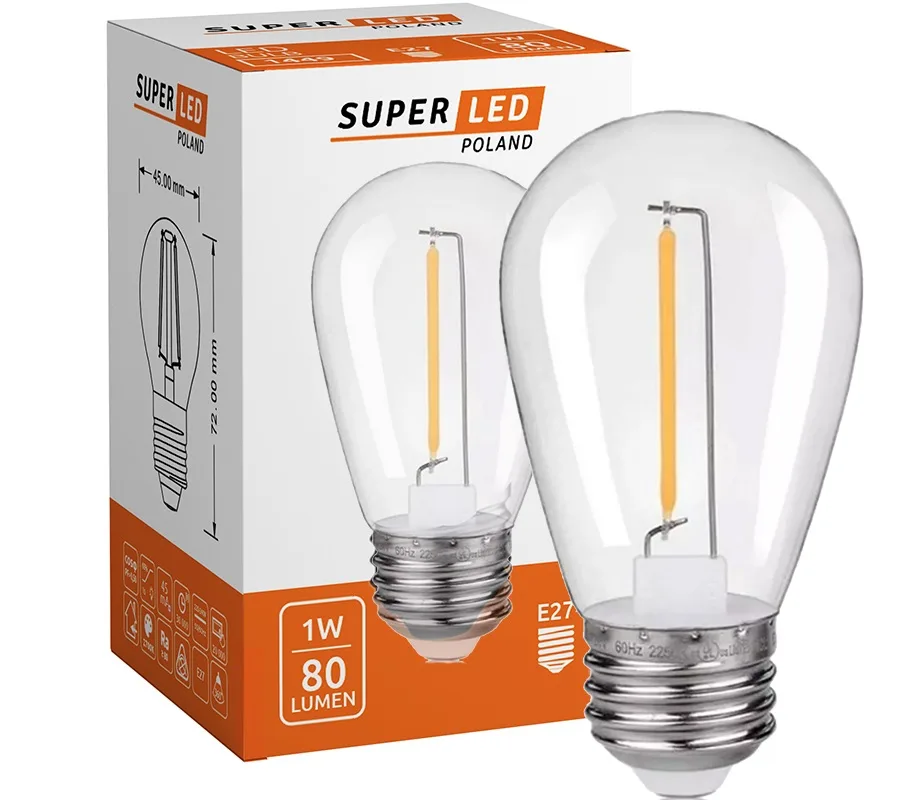 Садова гірлянда SuperLED чорна 5м з 5 LED-лампами E27