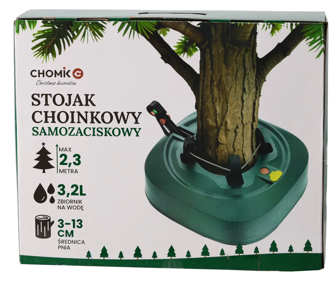 Підставка для ялинки Chomik пластик прямокутна 3-13 см зелена