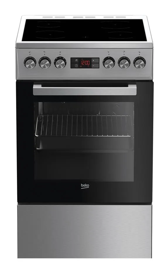 Електрична склокерамічна плита Beko, 55 л, 50x60 см, з дисплеєм та конвекцією, нержавіюча сталь.