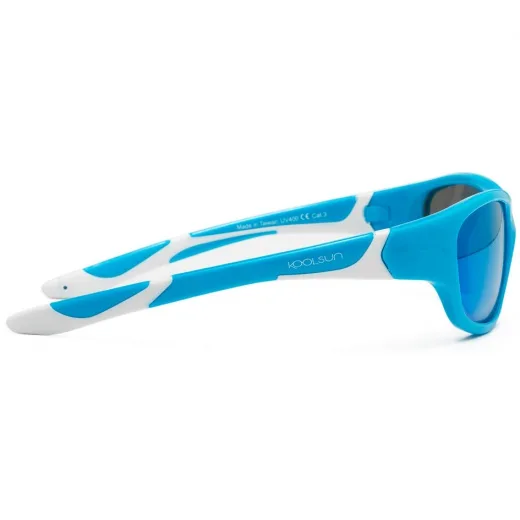 Дитячі сонцезахисні окуляри Koolsun Sport, 3-8р, бірюзово-білий