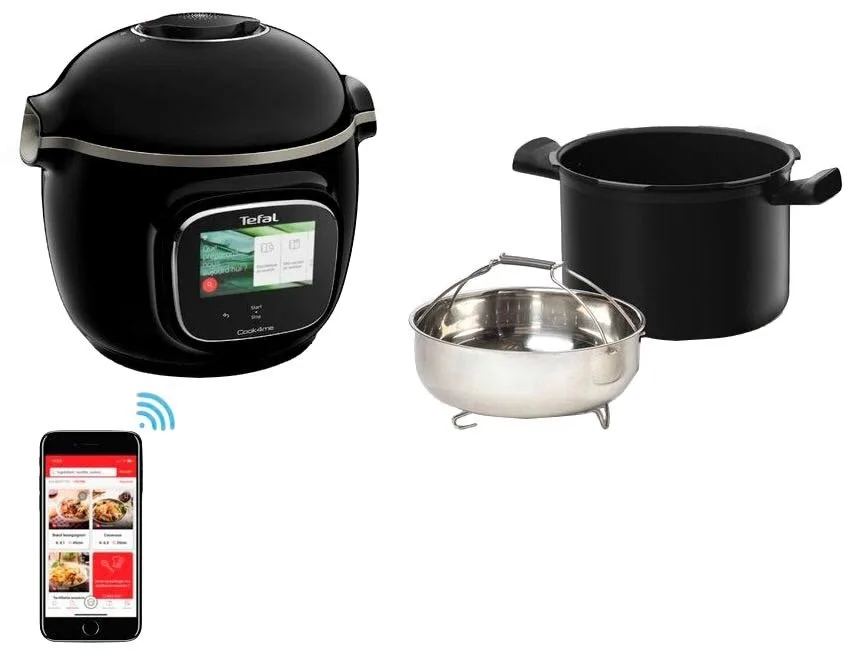 Мультифункційний кухонний прилад Tefal Cook4me Touch, 1600Вт, ємність 6л, сенсорне управління, 13 режимів, метал/пластик, чорний.