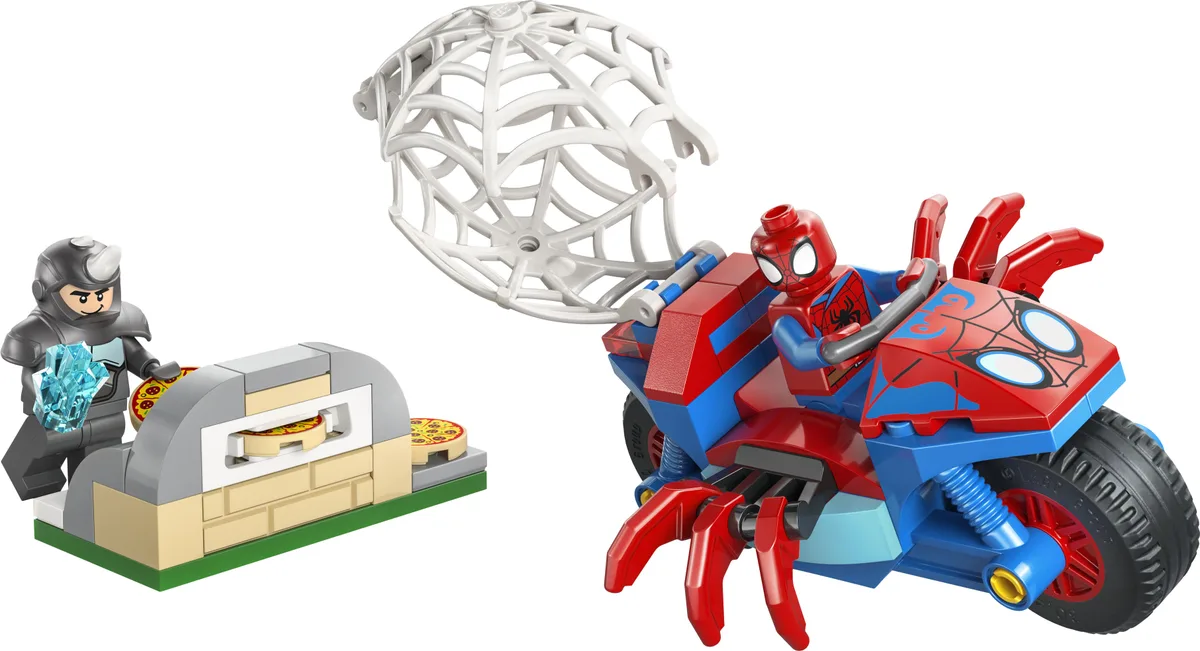 Конструктор LEGO Spidey Павук на мотоциклі проти Носорога