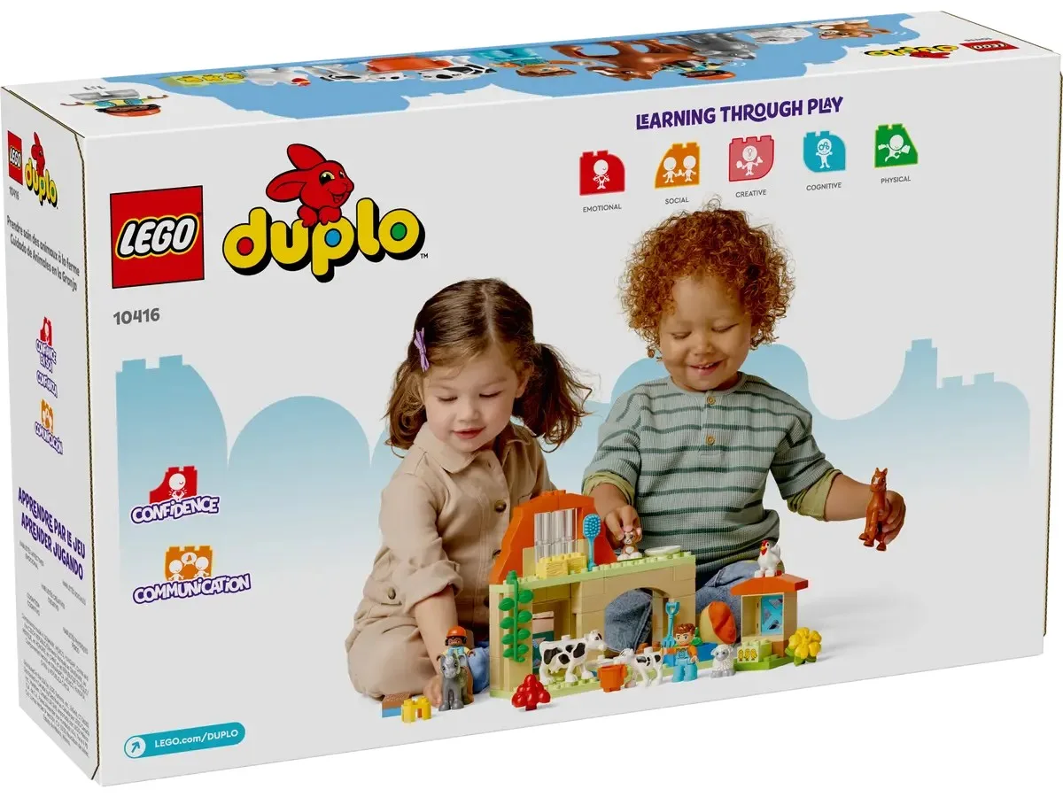 Конструктор LEGO DUPLO Уход за животными на ферме пластик 8 фигурок для детей от 2 лет