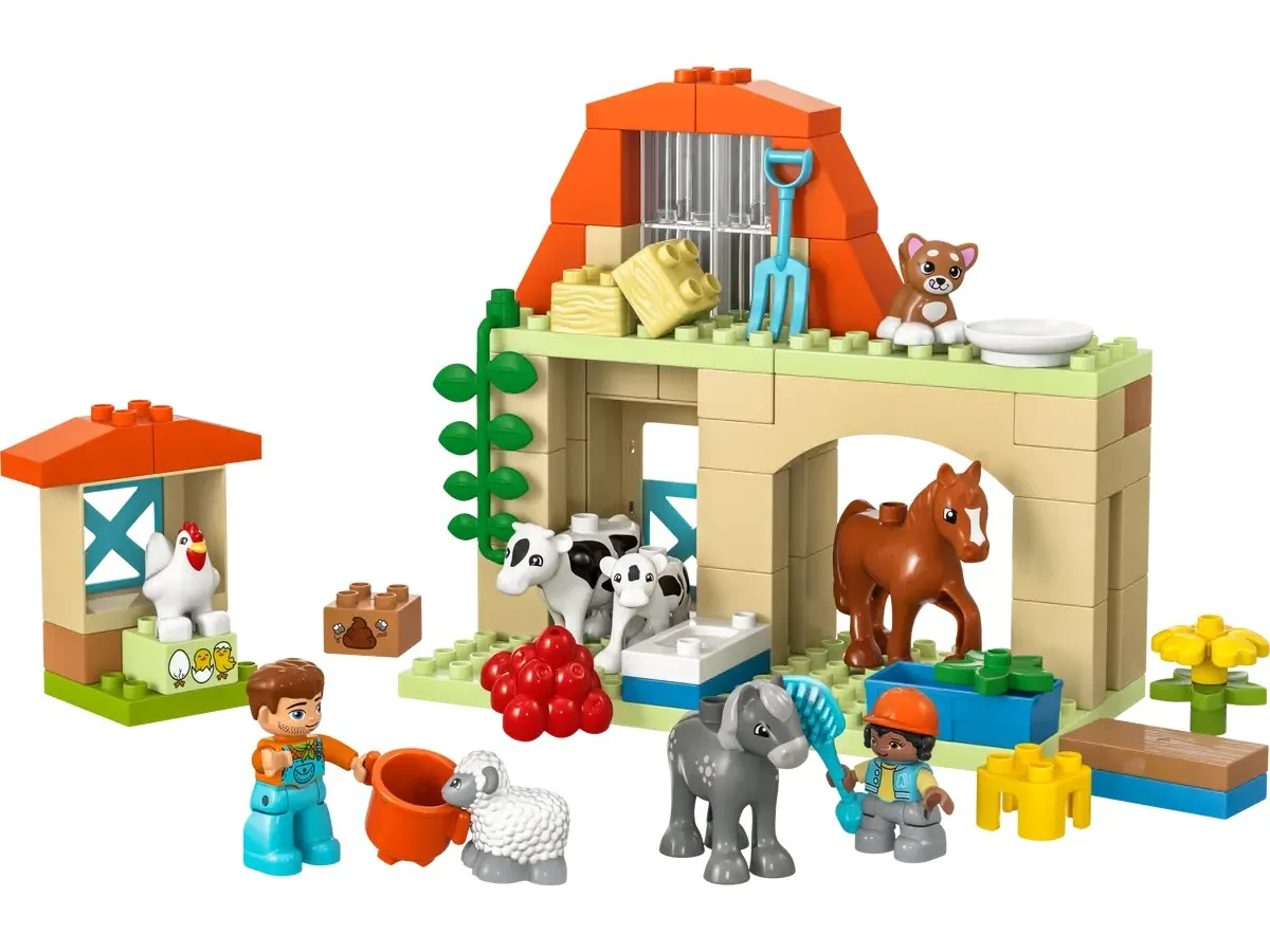 Конструктор LEGO DUPLO Уход за животными на ферме пластик 8 фигурок для детей от 2 лет