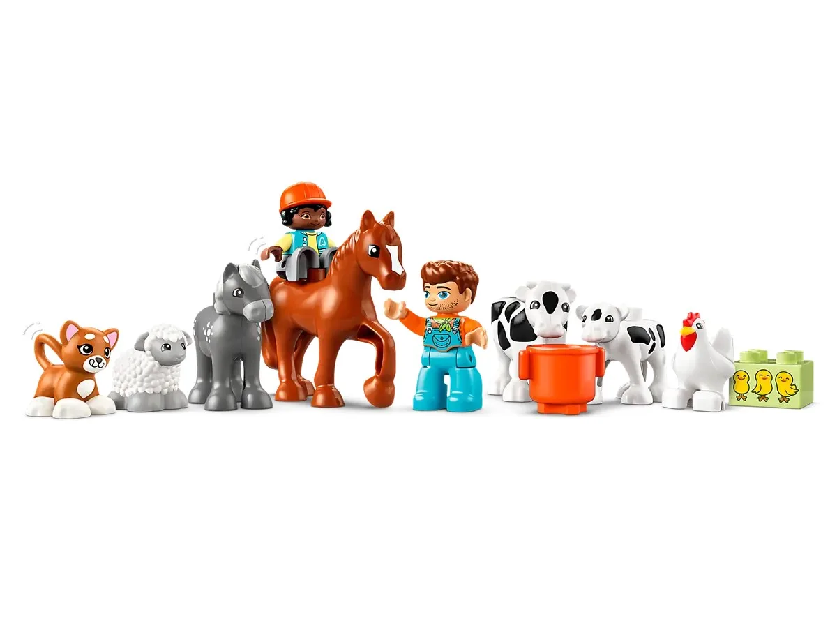 Конструктор LEGO DUPLO Уход за животными на ферме пластик 8 фигурок для детей от 2 лет