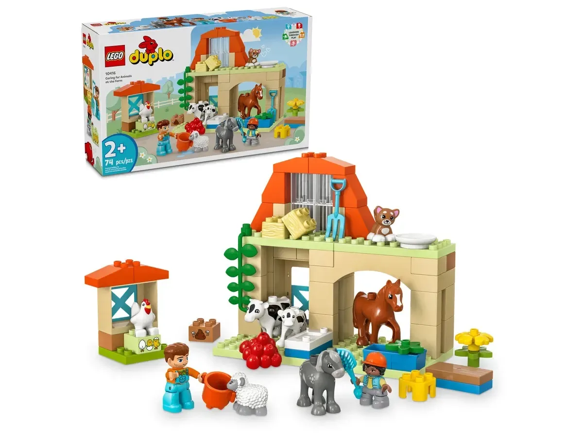 Конструктор LEGO DUPLO Уход за животными на ферме пластик 8 фигурок для детей от 2 лет