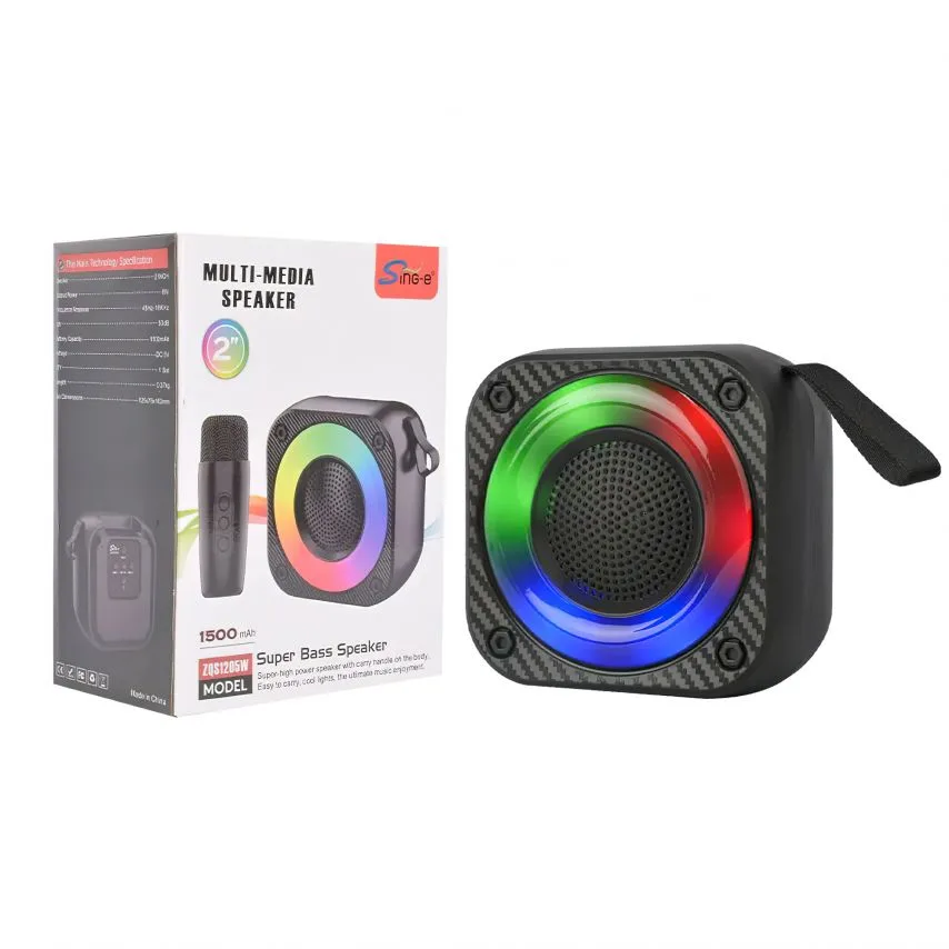 Портативная колонка Bluetooth 8W ABS 120х120х72 мм Черная
