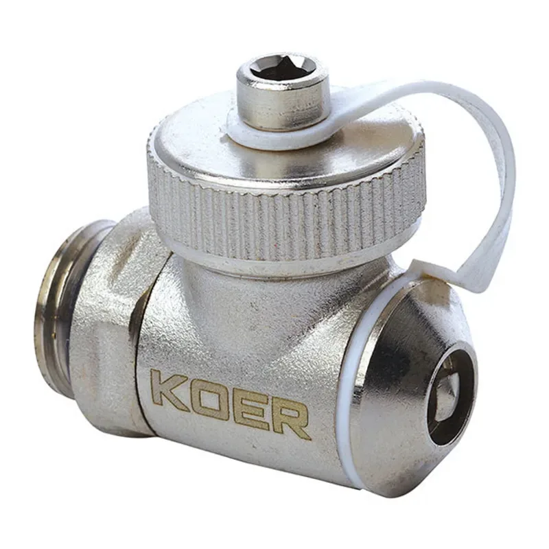 Кран сливной Koer Латунь 1/2" Стальной Никелированный Бабочка