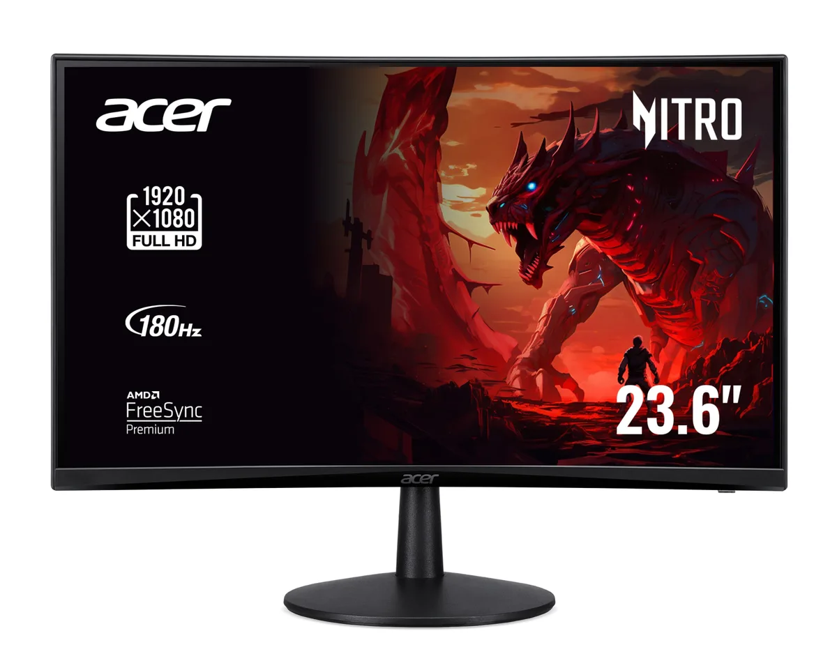 Монітор Acer 23.6" ED240QS3bmiipx 2*HDMI, DP, MM, VA, 180Hz, 1ms