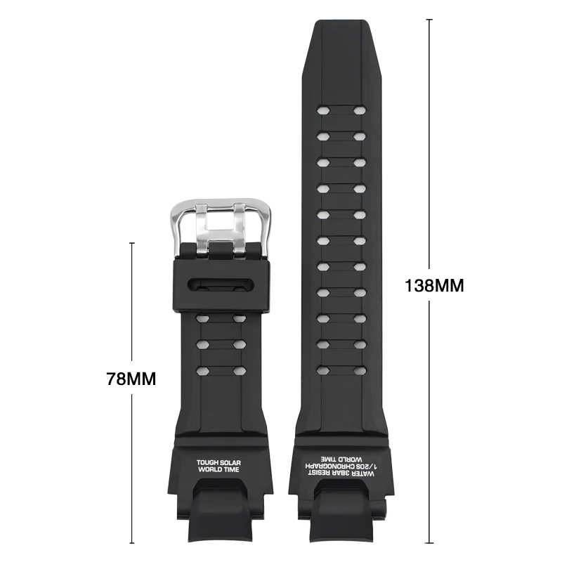 Ремінець Casio G-Shock полімер 22 мм армійський зелений з сріблястою застібкою