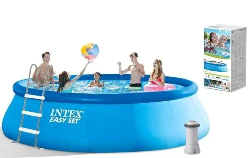 Басейн Intex 12430 л з фільтром та насосом 457х107 см для дачі та відпочинку на природі.