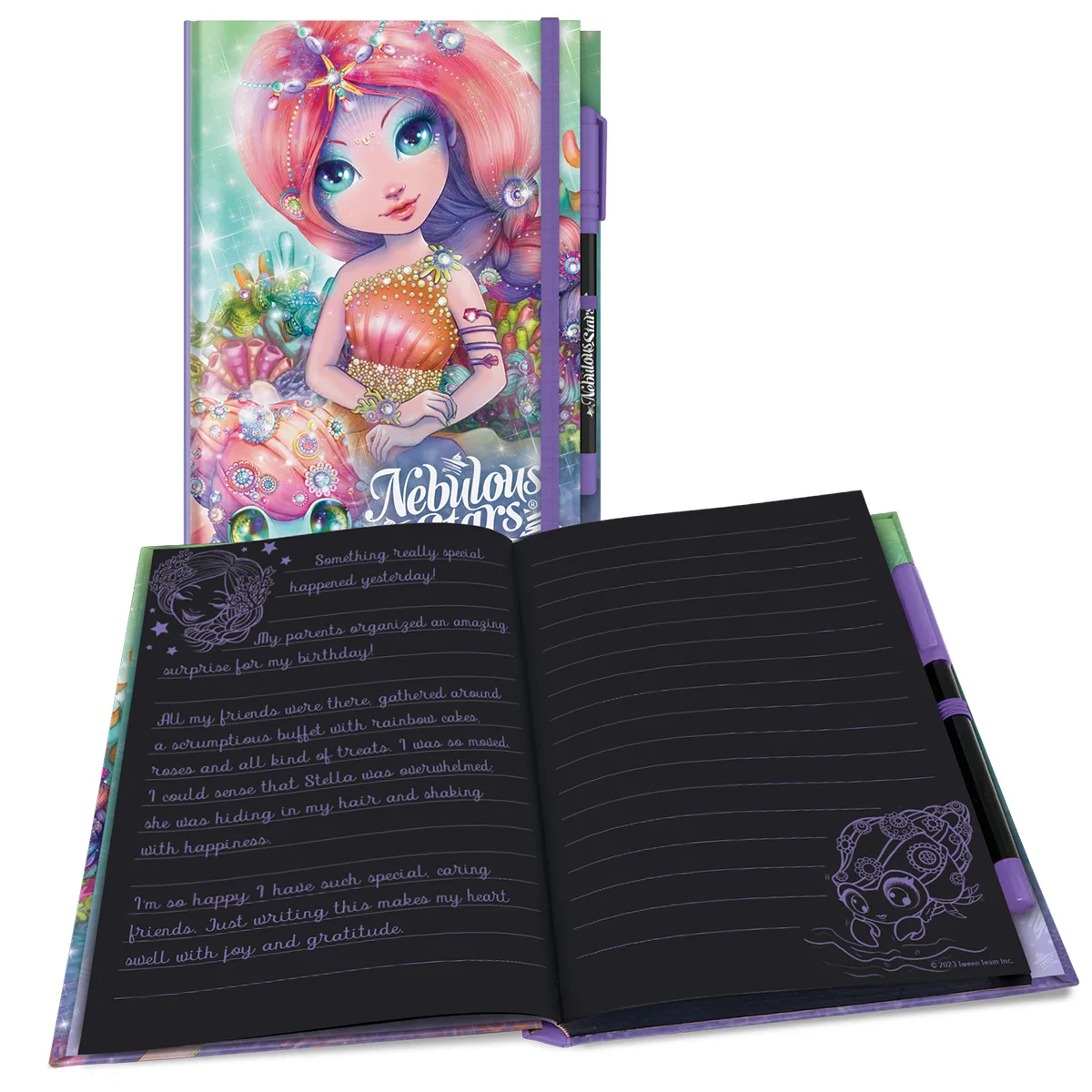 Блокнот Nebulous Stars комбіновані матеріали 15,2х1,2х20,1 см чорні аркуші делюкс
