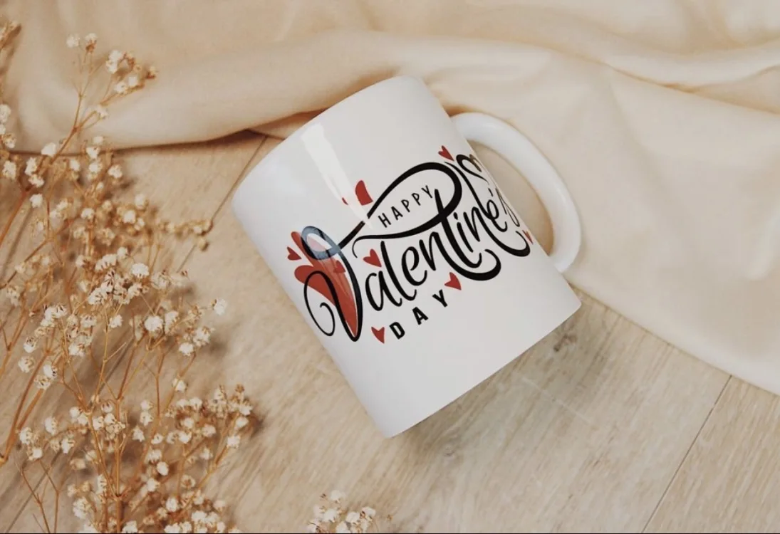 Кружка кераміка 330 мл біла Happy Valentines Day