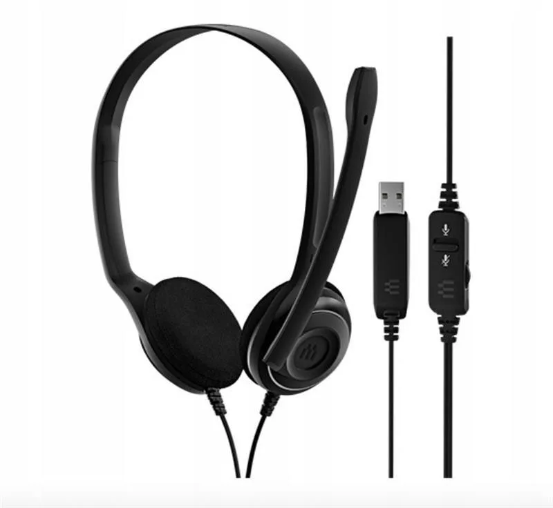 Компьютерная гарнитура стерео On-Ear EPOS PC 8 Chat, USB, однонаправленный, 2м, Черный