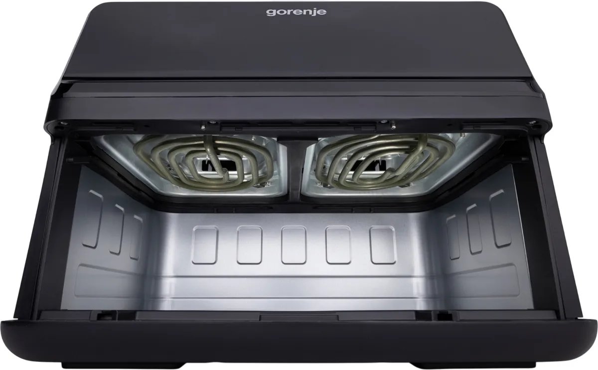 Мультифункціональна піч Gorenje 2700Вт, об'єм чаші 9л, сенсорне управління, 8 автоматичних програм, пластиковий корпус, чорний кол