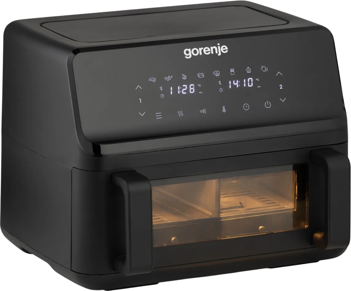 Мультифункціональна піч Gorenje 2700Вт, об'єм чаші 9л, сенсорне управління, 8 автоматичних програм, пластиковий корпус, чорний кол