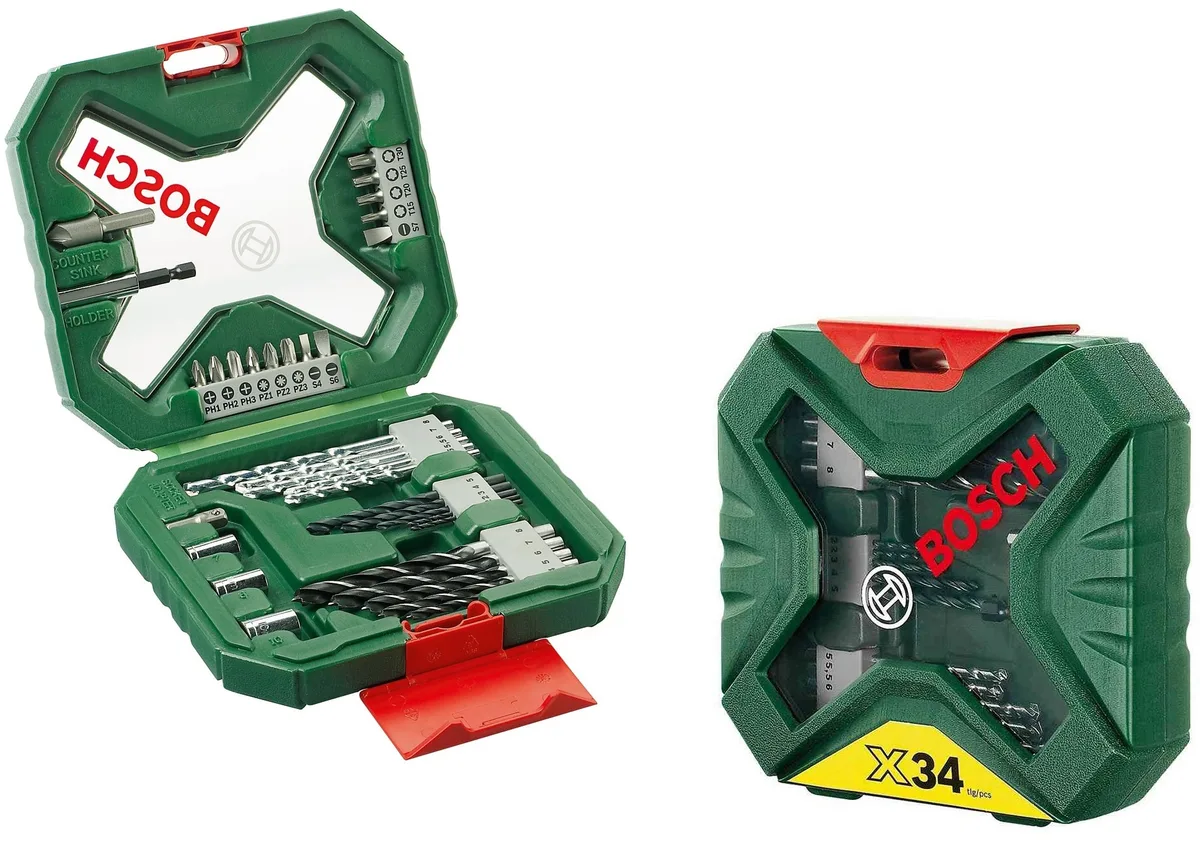 Набір свердел та біт Bosch Professional 34 шт металевий кейс