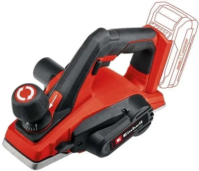 Акумуляторний рубанок Einhell TE-PL 18/82LI-Solo PXC 18В 82мм, стругання до 2мм, 2.4кг, без батареї та зарядного пристрою.