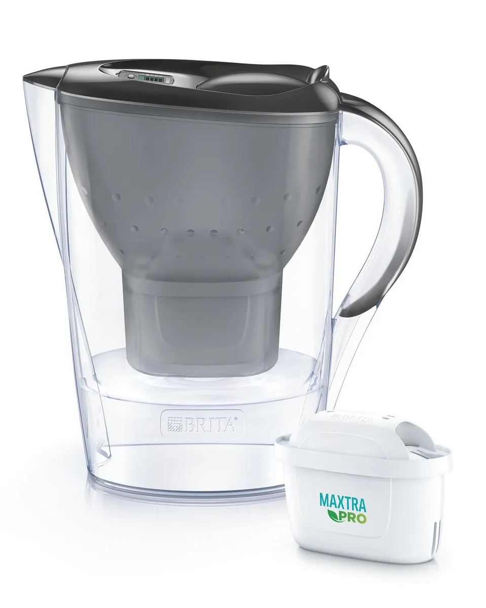 Фільтр-глечик Brita Marella Memo MXPro 2.4л (1.4л очищеної води) з картриджем, графітовий.