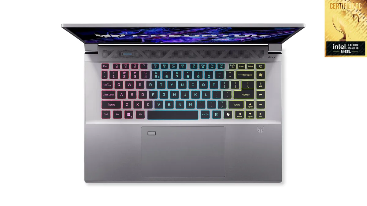 Ноутбук Acer Predator Triton Neo 16 PTN16-51 16" WQXGA, Intel U7-155H, 32GB, F1TB, NVD4060-8, Lin, серебристый.
