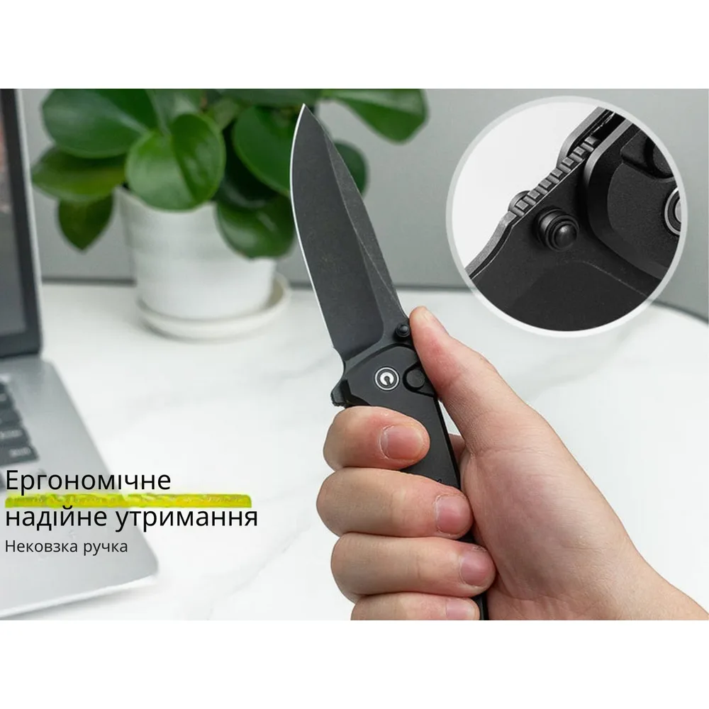Складной нож Civivi 14C28N 8,9 см черный алюминий