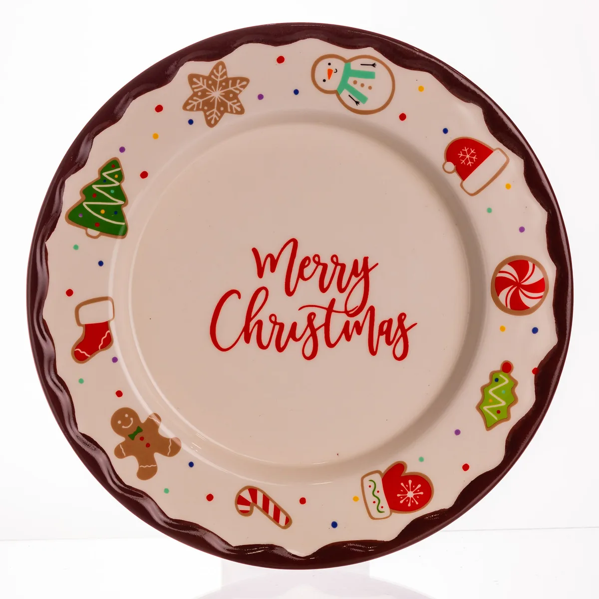 Новорічна тарілка Merry Christmas порцеляна 27,5 см різнокольорова