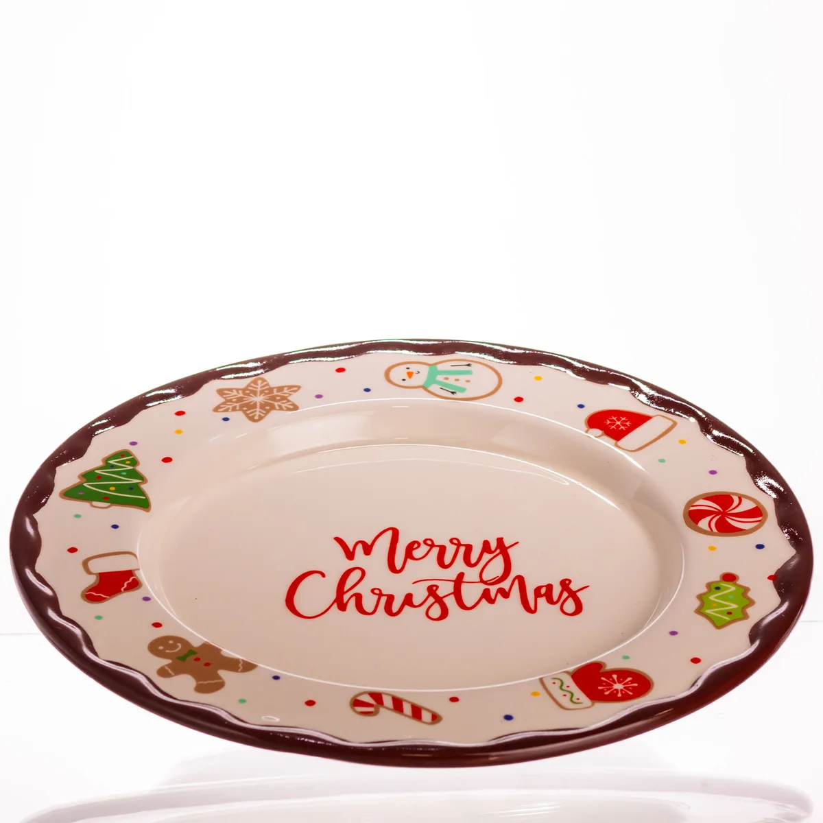 Новорічна тарілка Merry Christmas порцеляна 27,5 см різнокольорова