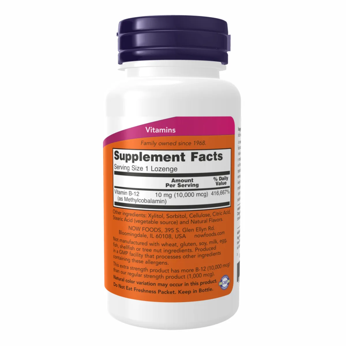 Мethyl B12 Now Foods метилкобаламин 10000мкг 60 пастилок