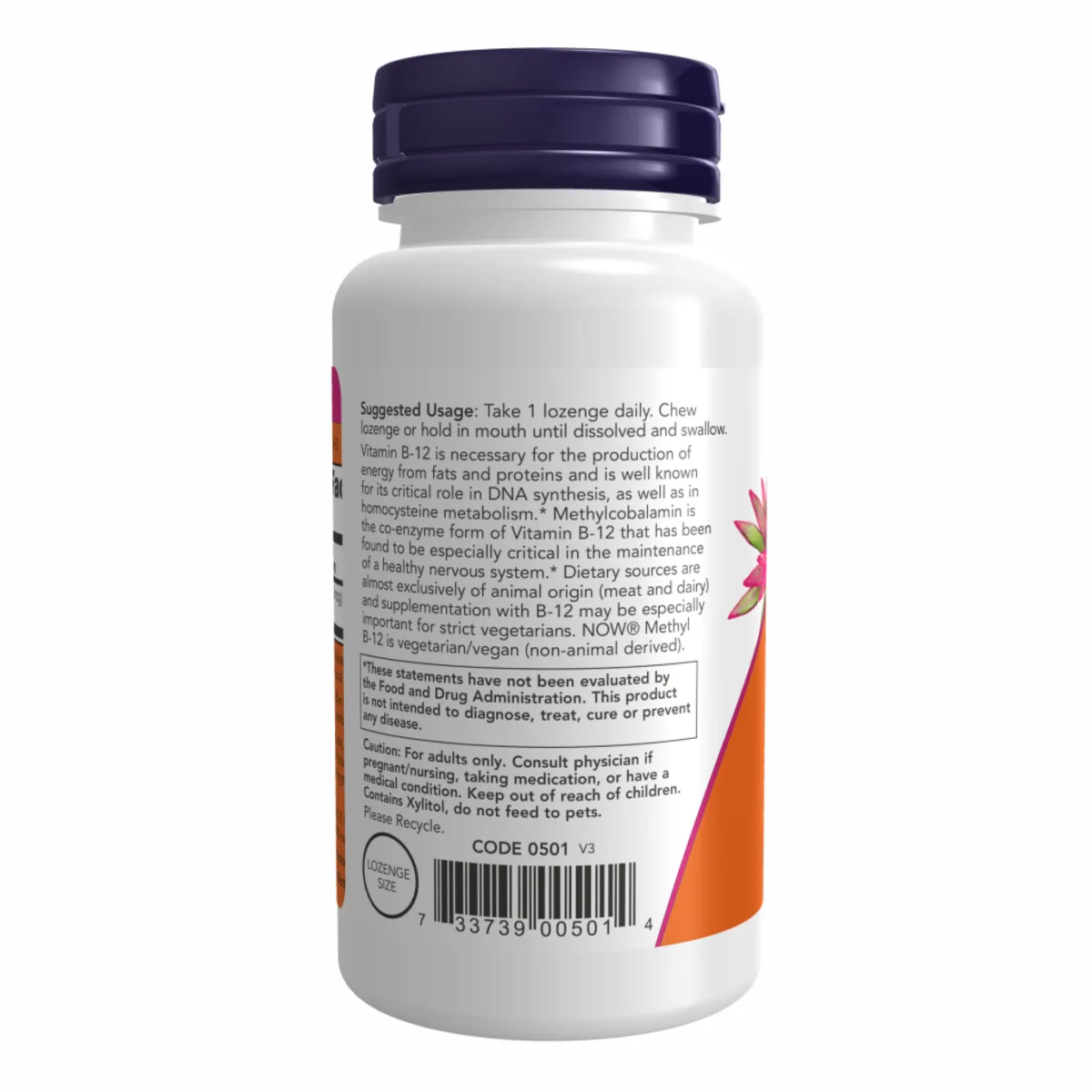 Мethyl B12 Now Foods метилкобаламин 10000мкг 60 пастилок