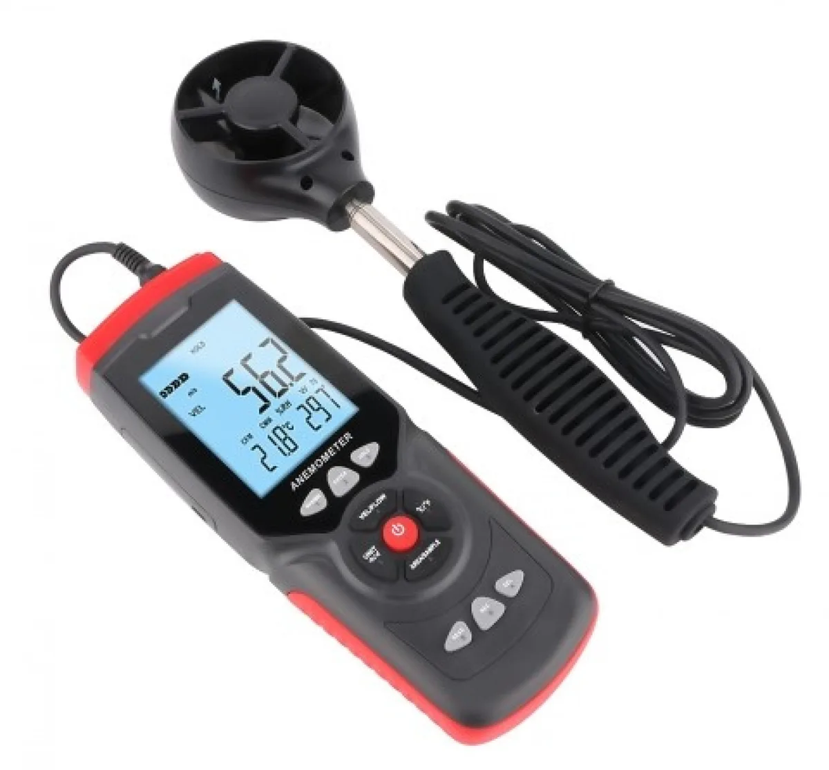 Анемометр USB Benetech GT8907 0,3-45 м/с виносний 194х73х38 мм чорний