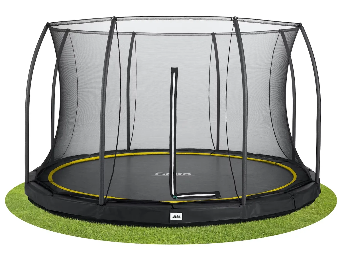 Батут Salta Comfort Edition Ground, круглий, 427 см, чорного кольору.