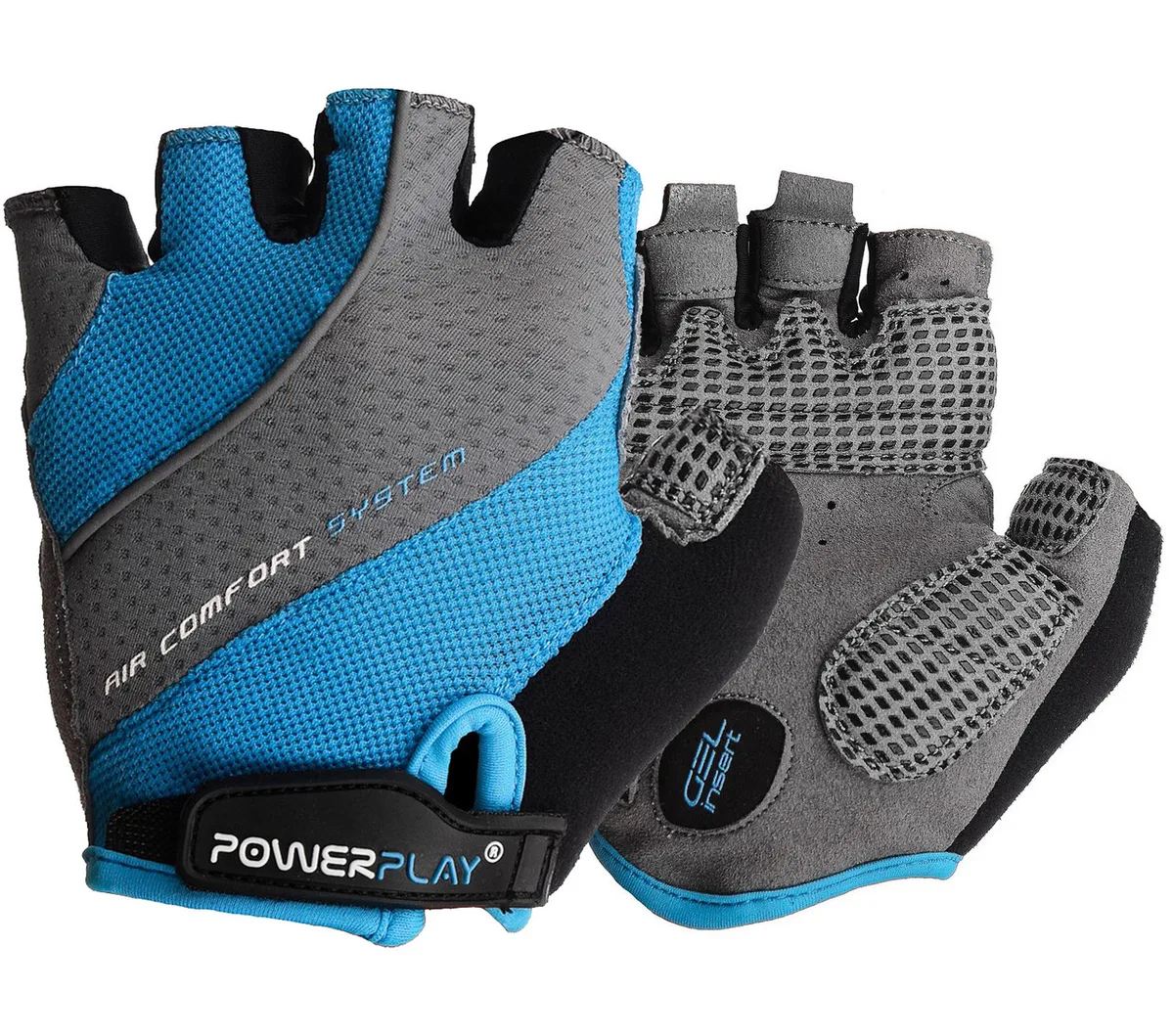 Велорукавички Active Point комбіновані XS Блакитні