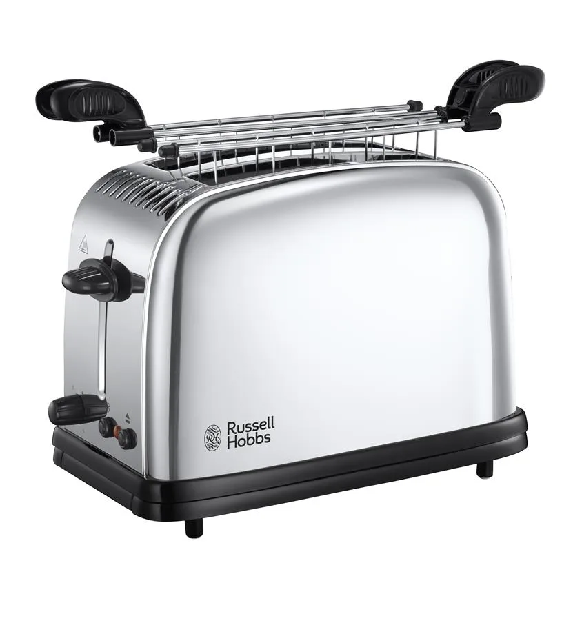 Тостер Russell Hobbs Chester 1200Вт, металевий, сріблястого кольору.
