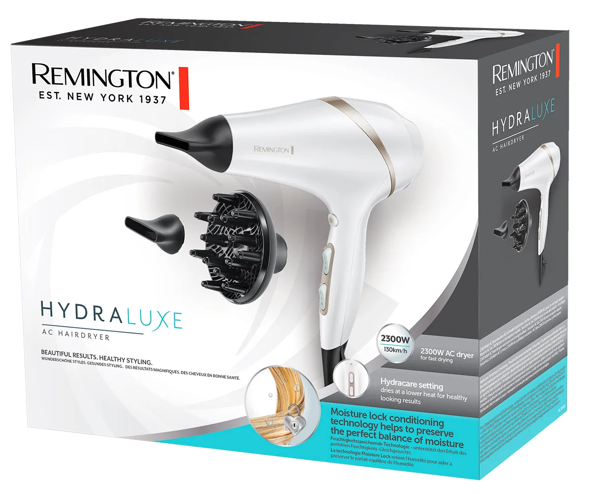 Фен Remington 2300 Вт білий з іонізацією 2 швидкості 2 температури дифузор концентратор