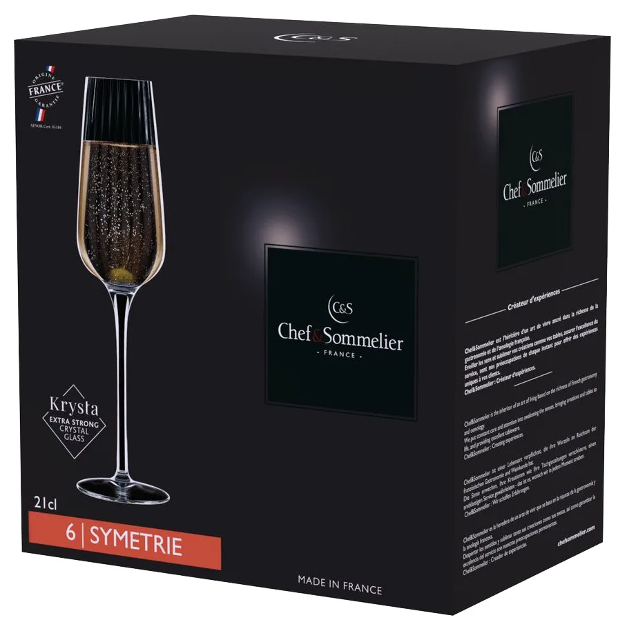Набір келихів Chef&Sommeliers Symetrie Krysta 210 мл 6 шт для шампанського