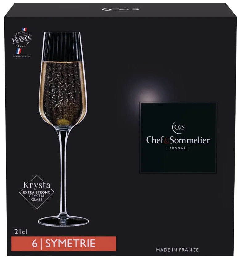 Набір келихів Chef&Sommeliers Symetrie Krysta 210 мл 6 шт для шампанського